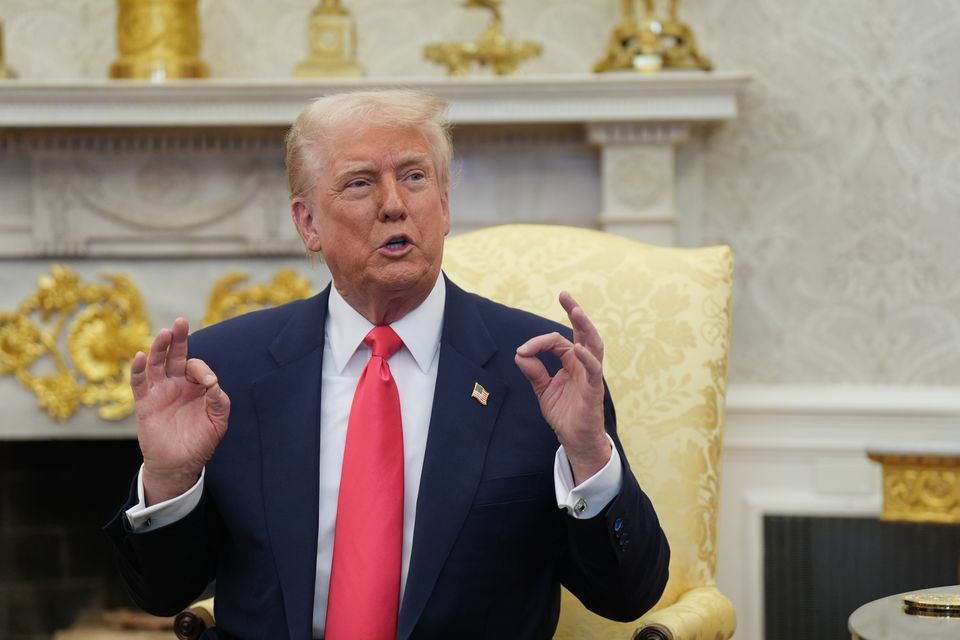 US president Donald Trump (Niall Carson/PA)